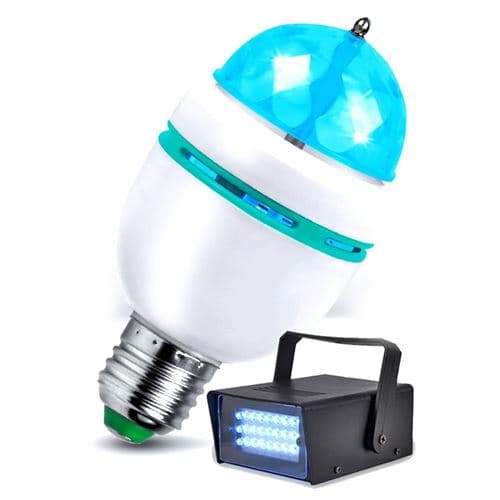 Lytor Strobe + Ampoule Mini DIAMS 4 LED s RVBA Light Mode AUTO, Culot E-27