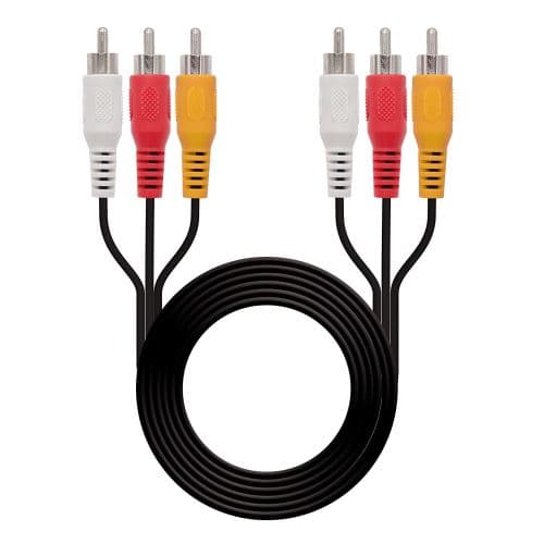 Nanocable Nano Cable 10.24.0802 audio-video 3 x RCA M/M (1.8 mètres), couleur noir