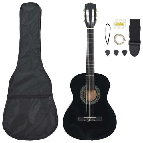 VIDAXL Jeu de guitare classique pour débutants 8 pcs Noir 3/4 36"