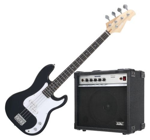 Rocktile Puncher Basse Électrique (Noir), Set incl. Soundking Ampli de Basse
