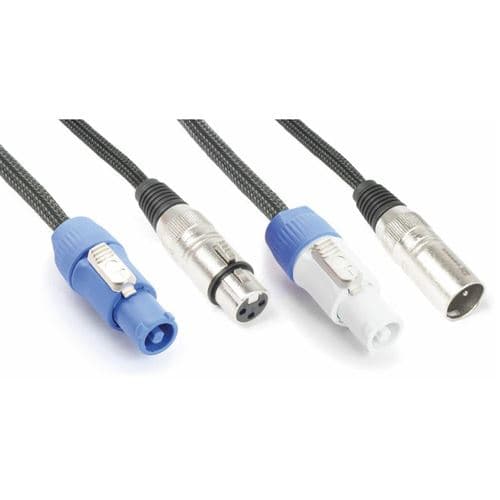 Power Dynamics PD Connex CX06-5 Combiné DMX Alimentation XLR et PowerCon