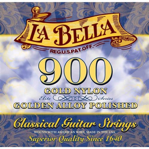 La Bella Labella 900 Jeu de cordes guitare classique Elite 900 Gold Nylon Tension médium