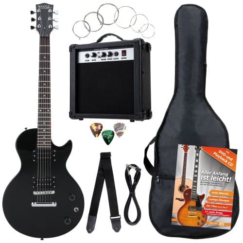 Rocktile Banger s Pack single cut guitare électrique, 7 pièces Black
