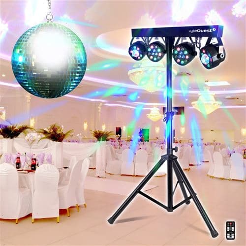 Madison LIGHT Boule à facettes 20 cm MEGA Soirees + X-Performer Portique LyteQuest Xperformer +4 PAR DMX
