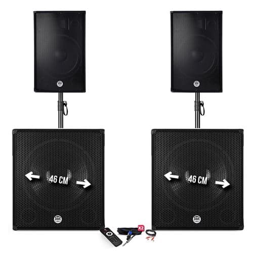 BM Sonic Pack sonorisation BMS-181815 Enceintes DJ 15" + 2 Caissons 18" + Pieds USB/BLUETOOTH