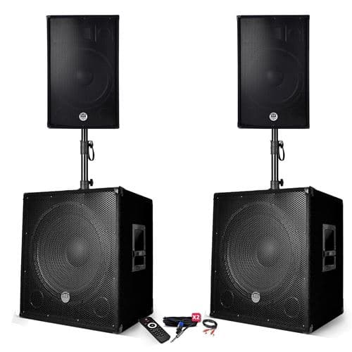 BM Sonic Pack sonorisation BMS-151515 Enceintes DJ 15" + 2 Caissons 15" + Pieds USB/BLUETOOTH
