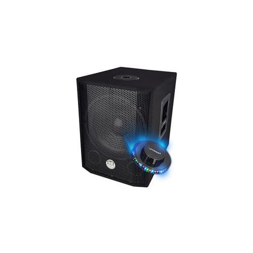 BM Sonic Caisson bi-amplifié 600W 1208-SOLO Bluetooth, Boomer 30cm 12" Réglages séparés Graves Aigus + LIGHT LED
