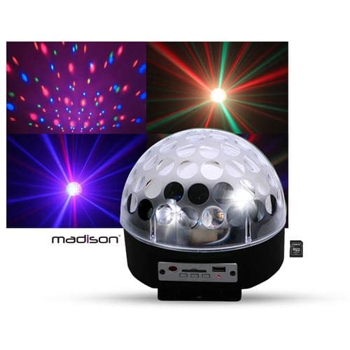 Madison Boule lumineuse LED RVB HP intégrés SD-USB