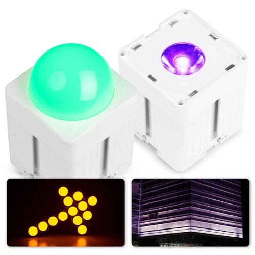 BEAMZ Pro KUBE20WH Projecteurs PAR Uplight sur Batterie RGBAW-UV IP65 Blanc, 20 Watts