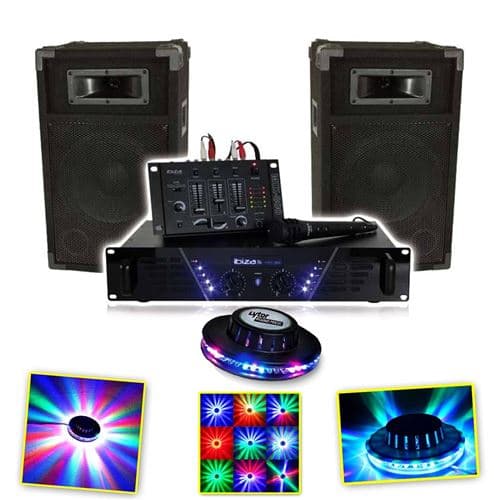 Ibiza Sound DJ-300 Kit de sonorisation DISCO 480W + RoundMagic LytOr