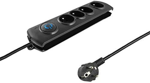 Qoltec Multiprise avec parasurtenseur, 4 Noir