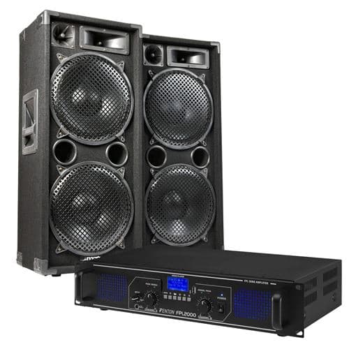 Skytec Max212 Ensemble D enceintes 1500 W Avec Amplificateur