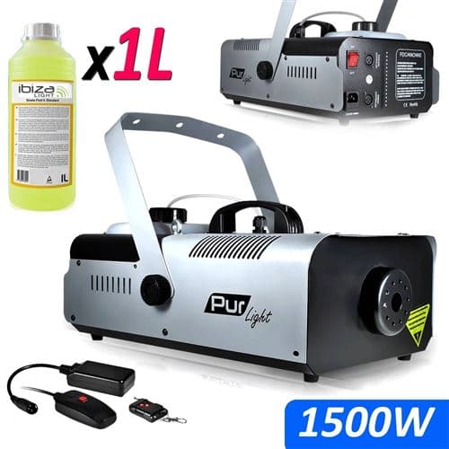 PUR LIGHT Pro Sono 1500W + Etrier de fix + 2 télécommandes NEWARK1500 + 1L Liquide