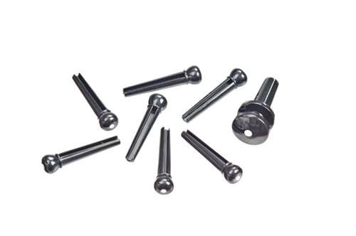 Planet Waves D Addario And Co Bridge Pins With End Pin Set Ebony With Ivory Dot