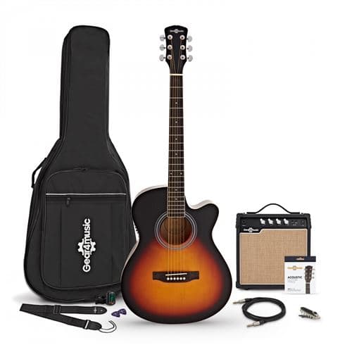 Gear4Music Kit Guitare Acoustique Débutant avec Ampli 15W
