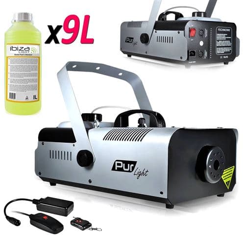 PUR LIGHT Pro Sono 1200W + Etrier de fix + 2 télécommandes NEWARK1200 + 9L Liquide