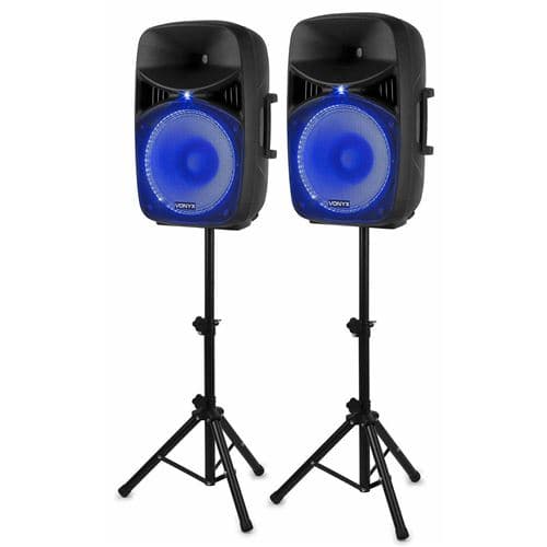 Vonyx Vch152A Pack d enceintes actives sans woofer 15- USB SD MP3 BT
