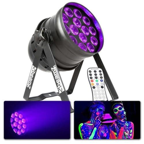 BEAMZ BPP230 Projecteur à 14 LED UV de contrôle DMX/auto + télécommande noir