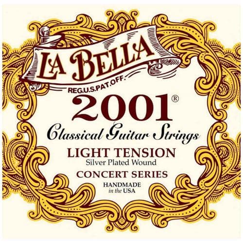 La Bella Labella 2001LIGHT Jeu de cordes guitare classique 2001 Classical Tension souple