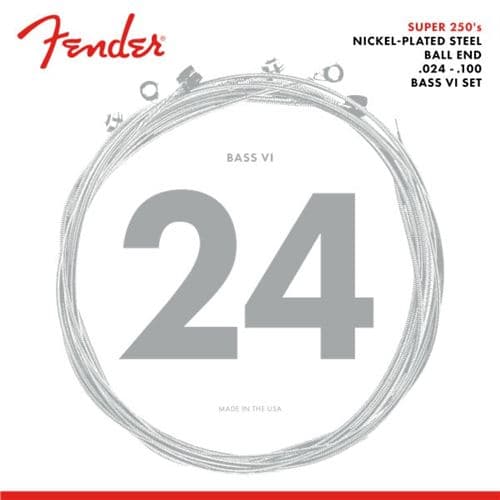 Fender Super 250 Nickel-Plated Steel Ball End 6C 24-100 Cordes guitares basses 6 et plus