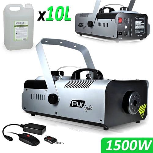 PUR LIGHT Pro Méga SMOKE haute densité 1500W + Etrier de fix + 2 télécommandes NEWARK1500 +10L Liquide