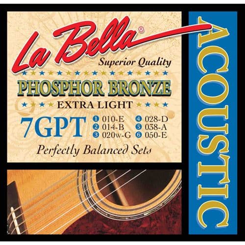 La Bella Labella 7GPT Phosphor Bronze Extra Light 10-50