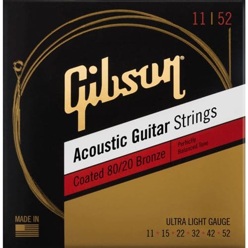 Gibson Accessories SAG-CBRW11 Coated 80/20 Bronze Ultra Light 11-52