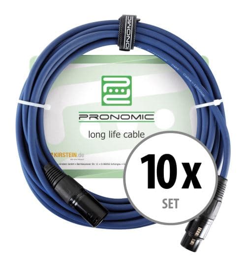 Pronomic Stage DMX3-10 câble DMX 10 m, lot de 10