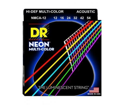 Dr NMCA-12 Hi-Def Neon Multi-color, jeu guitare acoustique, Light 12-54