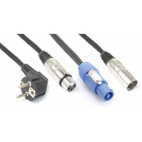 Power Dynamics PD Connex Câble Audio Combiné Cordon Schuko XLR F/Connecteur A