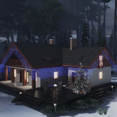 VIDAXL Lichtgordijn met 400 LED s en 8 functies 10 m blauw328913