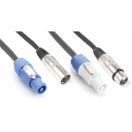 Power Dynamics PD Connex ADP10 Câble combiné pour enceintes actives 10 combiné avec alimentation et signal audio