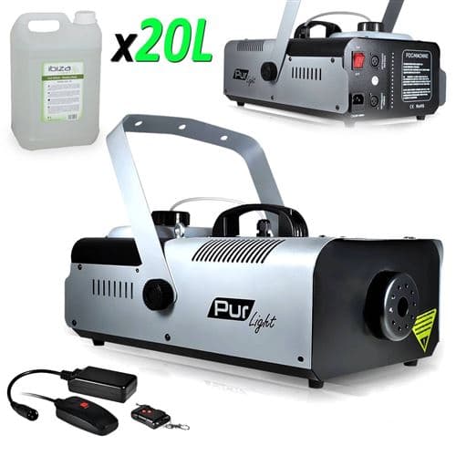 PUR LIGHT Pro Sono Mega Smoke 1200W + Etrier de fix + 2 télécommandes NEWARK1200 + 20L Liquide