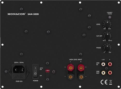 Monacor international module sam-300d Caisson de basses actif pour ère numérique Noir