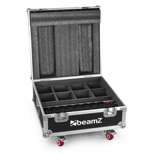 BEAMZ FCC10 Flightcase pour 8 Uplight BBP54 avec chargeur intégré, fermetures papillon, poignées encastrées