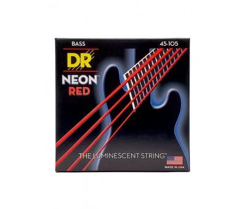 Dr NRB-45 Hi-Def Neon Red, jeu guitare basse, Medium 45-105