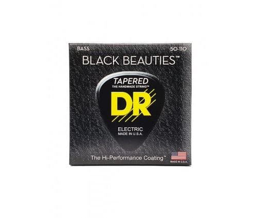 Dr BKBT-50 Black Beauties Black, jeu guitare basse, Heavy 50-110 Tape Red