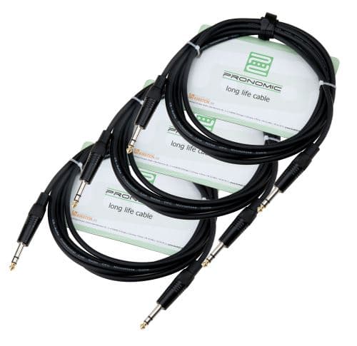 Pronomic Stage INSTS-3 câble jack 3 m stéréo, lot de 3