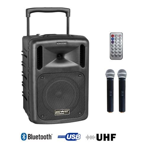 Power Acoustics Be 9208 Uhf Media Sono portable MP3+USB+2 micros main UHF