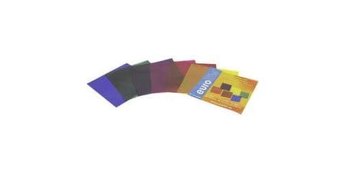Eurolite Film de couleur set de 6 94100300 rouge, bleu, vert, jaune, lilas, violet Adapté pour (technique de scène):PAR 36, PAR 56