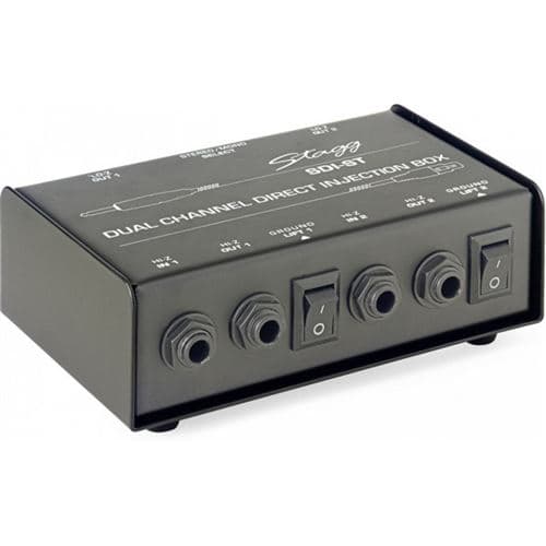 Stagg SDI-ST Boîtier DI passif, 2 canaux, avec commutateur mono/stéréo