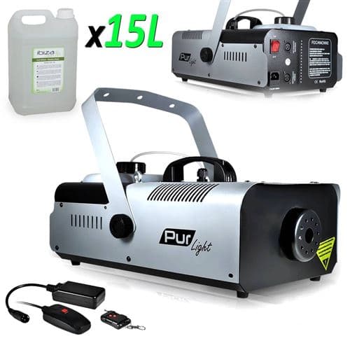 PUR LIGHT Pro Sono Mega Smoke 1200W + Etrier de fix + 2 télécommandes NEWARK1200 + 15L Liquide