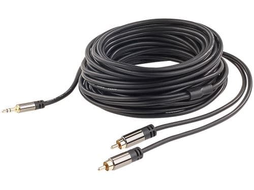 Auvisio Câble stéréo Premium Cinch / Jack 3,5 mm mâle