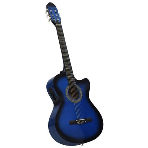 VIDAXL découpée classique occidentale égaliseur 6 cordes Bleu