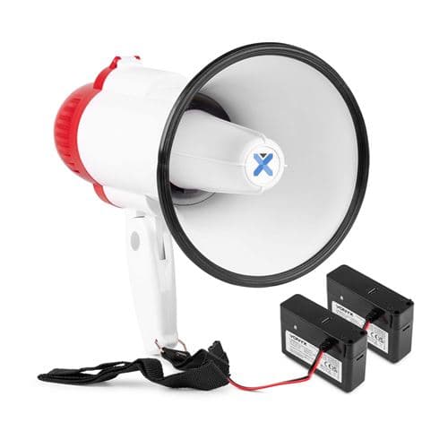 Vonyx MEG025 Pack Mégaphone avec 2x Batteries Rechargeables MRB04