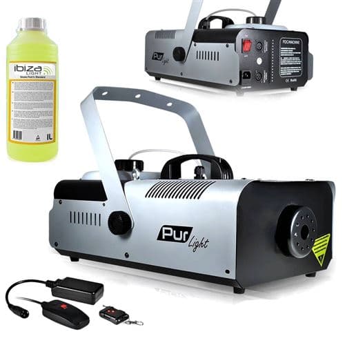 PUR LIGHT Pro Méga SMOKE haute densité 1500W + Etrier de fix + 2 télécommandes NEWARK1500 +7L Liquide