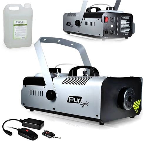 PUR LIGHT Pro Méga SMOKE haute densité 1500W + Etrier de fix + 2 télécommandes NEWARK1500 +20L Liquide
