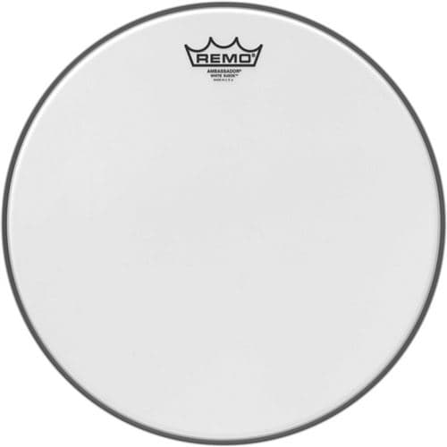 Remo BA-0814-WS White Suede Ambassador 14 pour Tom/ Caisse claire/ Tom sur pieds