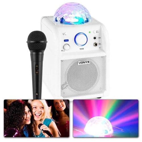 Vonyx Sbs50w Enceinte Karaoké Avec Blanche