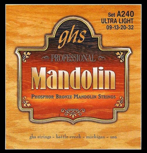 Ghs Mandoline Phosphor Bronze Ultra Light 09-13-20-32 Cordes pour mandoline